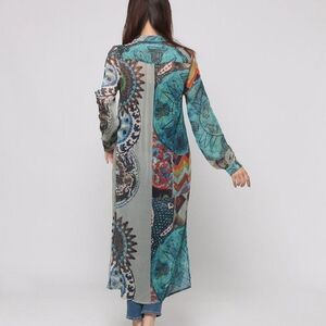 Desigual Boho Longline Shirt Dress Mandela Patchwork
